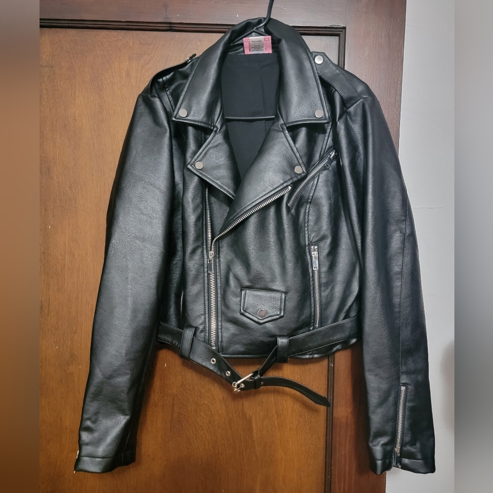 VEGAN LEATHER MOTORCYCLE JACKET 2xl
